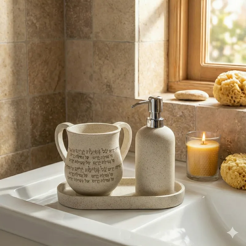 סט סבונייה עם נטלה מפוליריזן מהודר כולל מגש