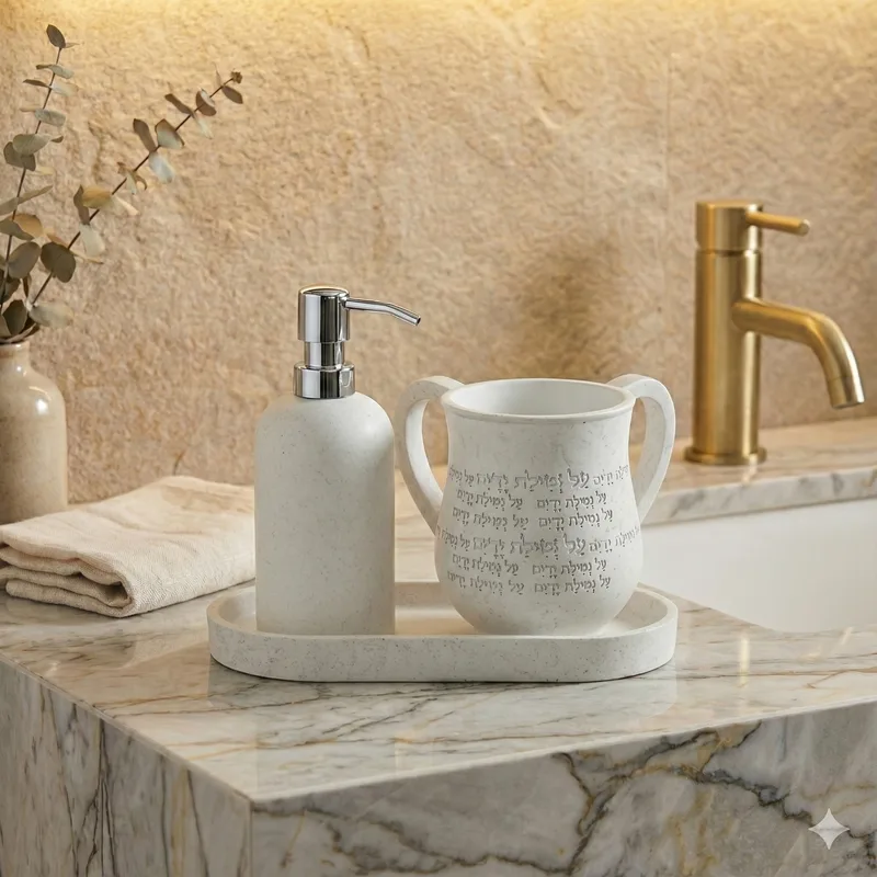 סט סבונייה עם נטלה מפוליריזן מהודר כולל מגש