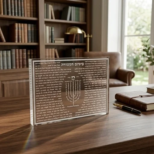 בלוק אקריליק "פיטום הקטורת" עם מסגרת כסף | פריט עומד