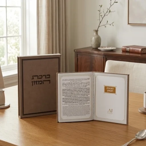 ברכון מהודר בכריכת דמוי עור "ברכת המזון" נוסח עדות המזרח | 12X17.5 ס"מ