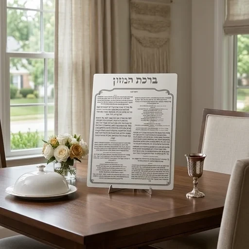לוח "ברכת המזון" מאקריליק נוסח עדות המזרח | 24X18 ס"מ