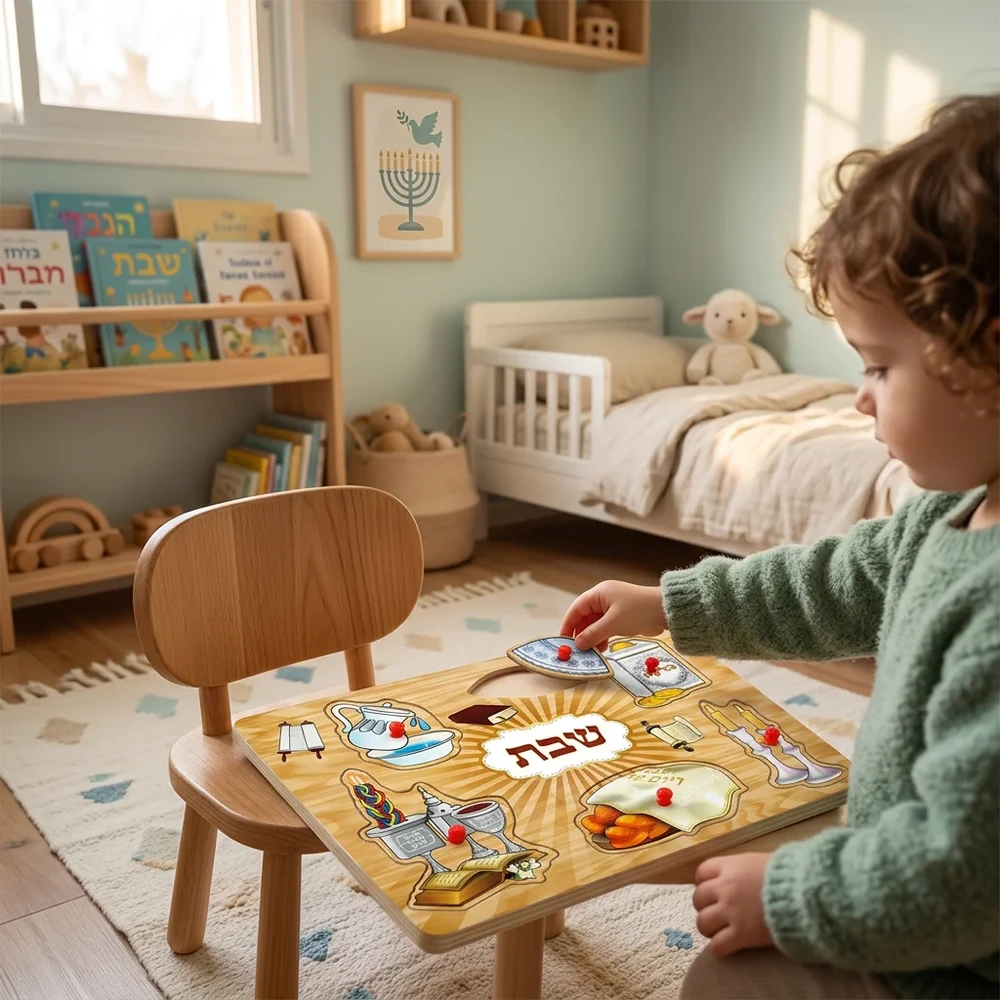 פאזל עץ צבעוני בנושא שבת | 30 ס״מ