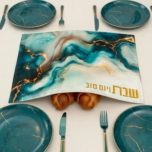 כיסוי חלה מבד עם הדפסה צבעונית | 52 ס״מ