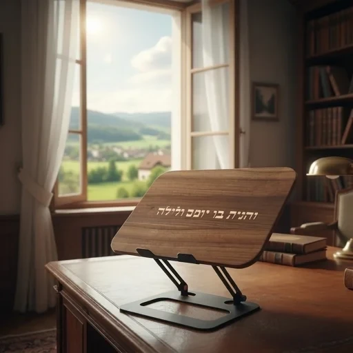 שטנדר מתקפל מעץ חום עם חיזוקי מתכת