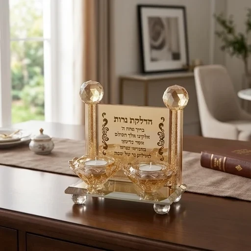 פמוטי קריסטל בגוון זהב | 7 ס״מ