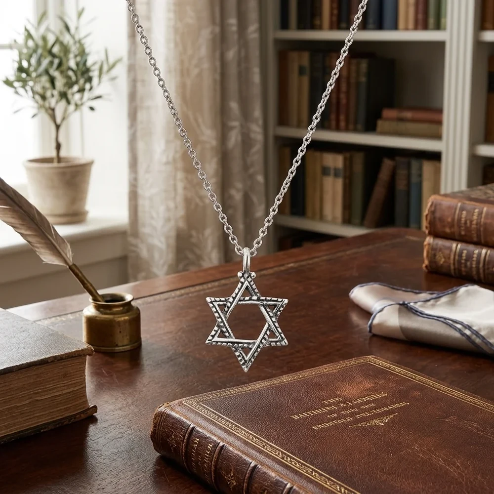 שרשרת מכסף טהור 925 עם תליון מגן דוד