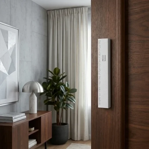 מזוזת פולירזין בגימור בטון אפור עם ברכת הבית | 12
