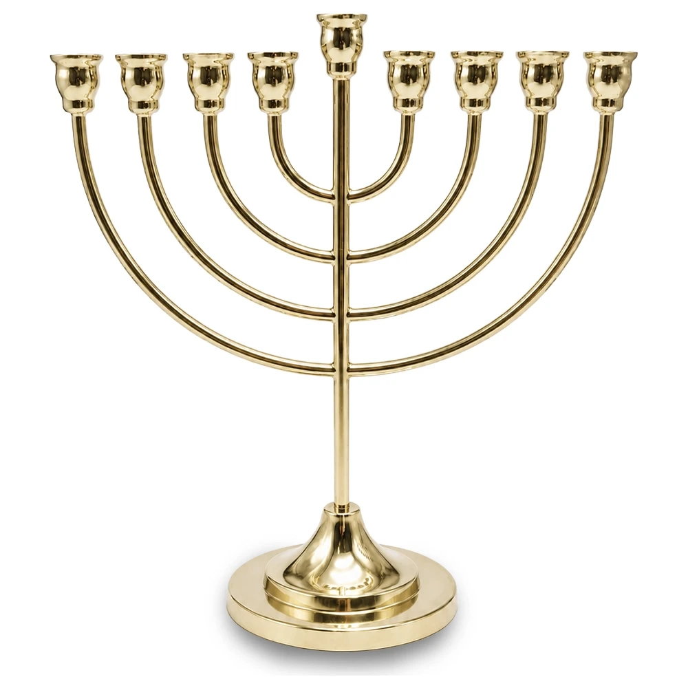 חנוכייה מתכת זהב ציפוי | 29X29 ס״מ