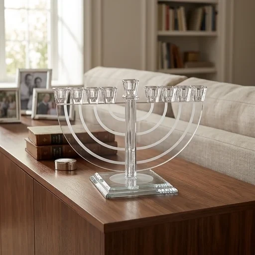 חנוכייה קריסטל מהודרת | 22X30 ס״מ