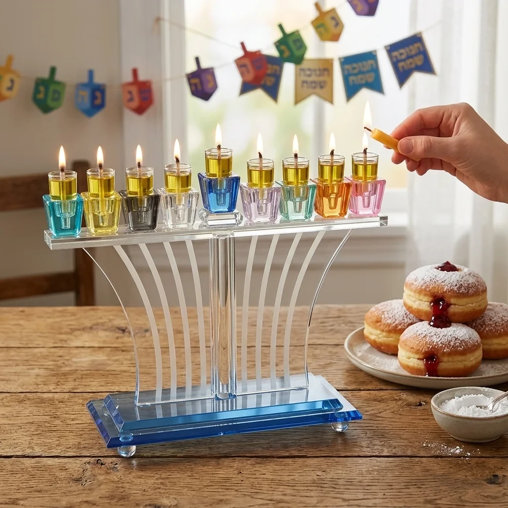 חנוכייה קריסטל מהודרת | 21 ס״מ