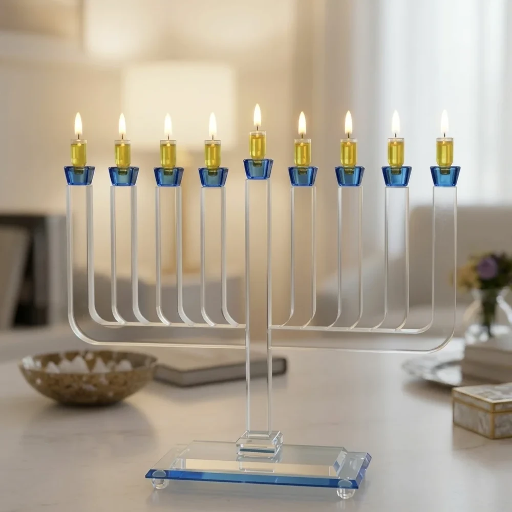 חנוכייה קריסטל מהודרת | 33X35 ס״מ