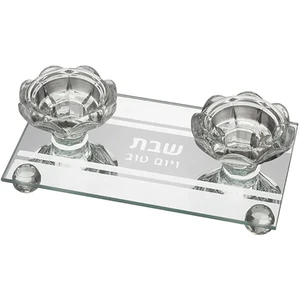 פמוטי זכוכית מהודר 17*10 ס