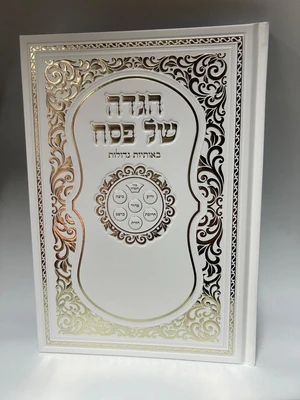 מארז 10 יח' הגדה של פסח דגם C - פורמט גדול כריכה קשה כולל הטבעת שמות שונים (לדוגמא לילך כהן, מיתר כהן)