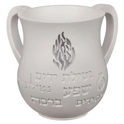 נטלה מפולימר לבנה בגימור מט עם סמל להבה בולט › דברי שיר