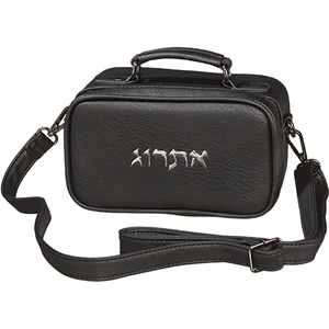 תיק לאתרוג דמוי עור שחור | 19 ס״מ