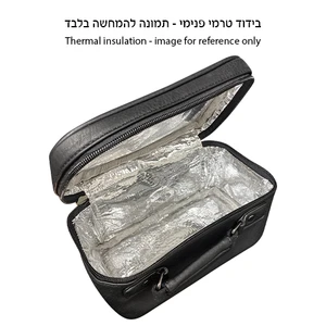 תיק לאתרוג דמוי עור שחור | 19 ס״מ