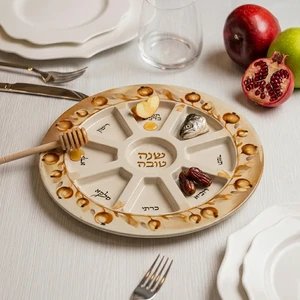 צלחת קריסטל צבעונית לראש השנה | 7 ס״מ