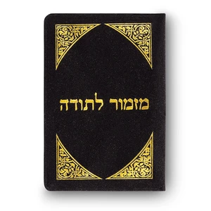 סגולה מוזהבת עם טקסט בעברית ״מזמור לתודה״ | 5 ס״מ