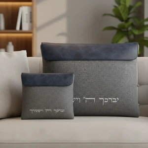 סט טלית ותפילין מבד פשתן | 36 ס״מ