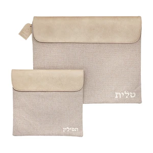 סט טלית ותפילין מבד פשתן | 36 ס״מ