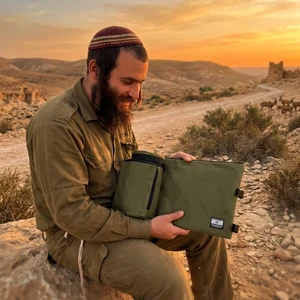 תיק תפ "אדיר" טרמי ירוק זית לאחסון תפלין 23 ס"מ