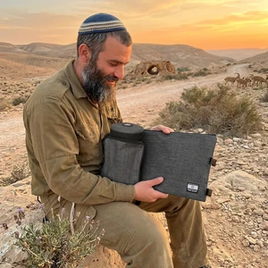 תיק תפ "אדיר" טרמי אפור פשתן לאחסון תפלין 23 ס"