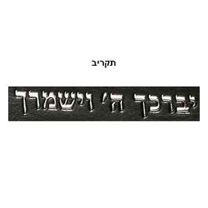 תיק טלית דמוי עור שחור עם פיו מפואר ואותיות בולטות ״ויב | 43 ס״מ