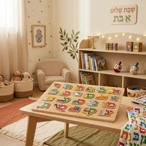 פאזל עץ אותיות א״ב צבעוניות | 30 ס״מ