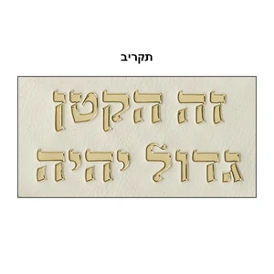 כרית לברית בדמוי עור בז׳ עם אותיות בולטות | 74 ס״מ