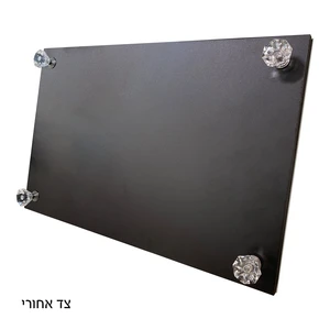 מגש חלה זכוכית בצבע כסף עם רגליים וידיות | 45 ס״מ