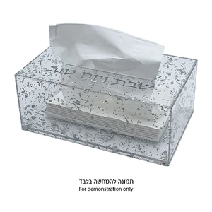 קופסת טישו אקריליק בצבע זהב | 12 ס״מ