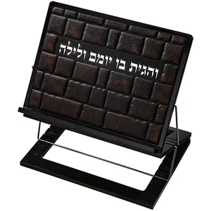 סטנדר עץ בחיפוי דמוי עור חום | 38 ס״מ