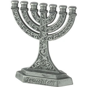 מנורת שבעת קנים ממתכת בגימור כסף | 6 ס״מ