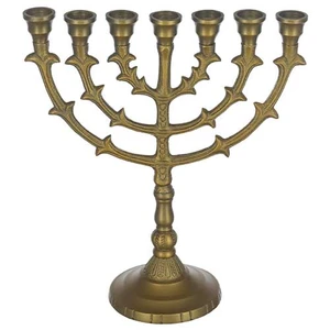 מנורת חנוכה מאלומיניום בגימור מוזהב | 25 ס״מ