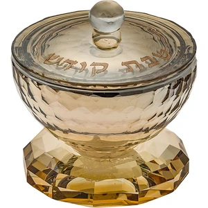 מלחית קריסטל שקופה עם פס זהב | 7 ס״מ