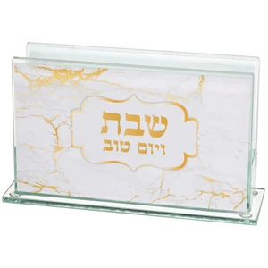 מחזיק גפרורים מזכוכית בהדפס שיש צבעוני | 7 ס״מ