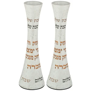 פמוטים מפולימר בצבע אפור עם בסיס צר | 21 ס״מ