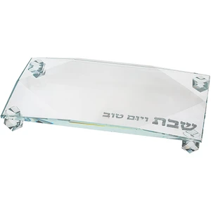 מגש קריסטל שקוף בדוגמת יהלום | 13 ס״מ