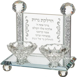 פמוטי קריסטל שקופים עם שקע לנר | 7 ס״מ