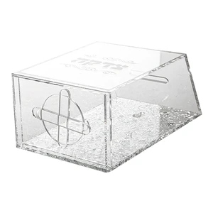 קופת צדקה אקריליק כסופה עם נצנצים והדפסה | 16 ס״מ