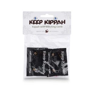 סיכת כיפה מפלסטיק שחור עם דבק דו־צדדי | 4 ס״מ