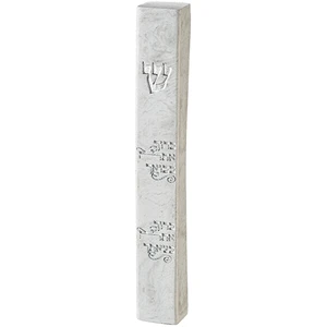 מזוזת פולימר בגוון כסף עם עיטור ״ברוך אתה״ | 15
