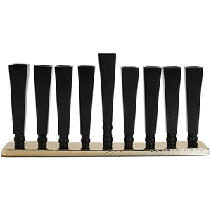 חנוכייה אלומיניום זהב מהודרת | 14X30 ס״מ