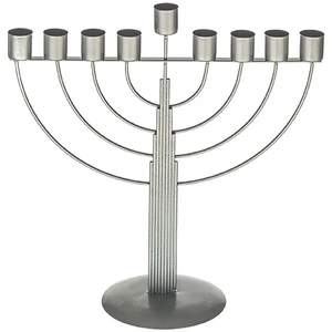 חנוכייה מוכספת לשמן חוטים חצי עגול | 30 ס״מ