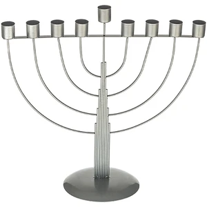 חנוכייה מוכספת לשמן חוטים חצי עגול | 33X41 ס״מ