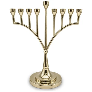 חנוכייה מתכת זהב ציפוי | 29X29 ס״מ