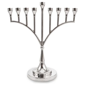 חנוכייה מתכת כסף ציפוי | 29X29 ס״מ