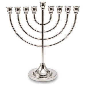 חנוכייה מתכת כסף ציפוי | 29X29 ס״מ