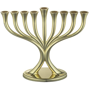 חנוכייה מתכת זהב ציפוי | 19X23 ס״מ