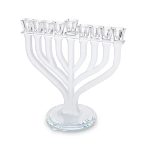 חנוכייה קריסטל שקופה מהודרת מט | 29X36 ס״מ